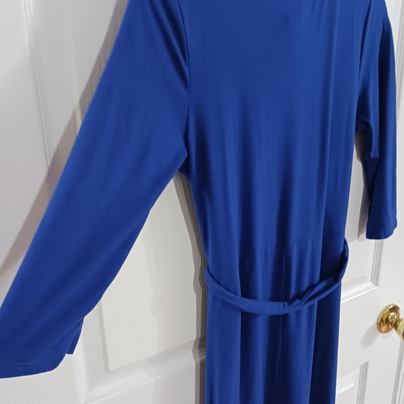 Lara long sleeve belted royal blue maxi dress - Picture 3 of 8